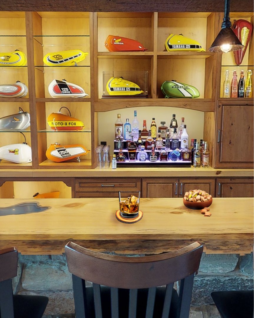 man cave bar tavern liquor beer whiskey gin party hangout family remodel addition bar top pine top hand hewn parmeter golden eagle log timber homes log home mart minocqua wisconsin