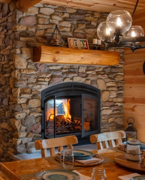 Log Timber Fireplace Mantel Shelf Rustic Cabin