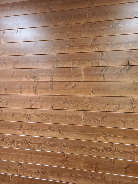Clearance: Pre-Finished 1x8 Tongue and Groove Siding – “Rustic Chestnut” Premium Wood Paneling
