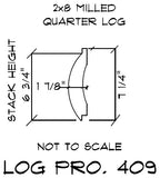Log Siding - Shiplap 2x8 Milled Quarter Log #409