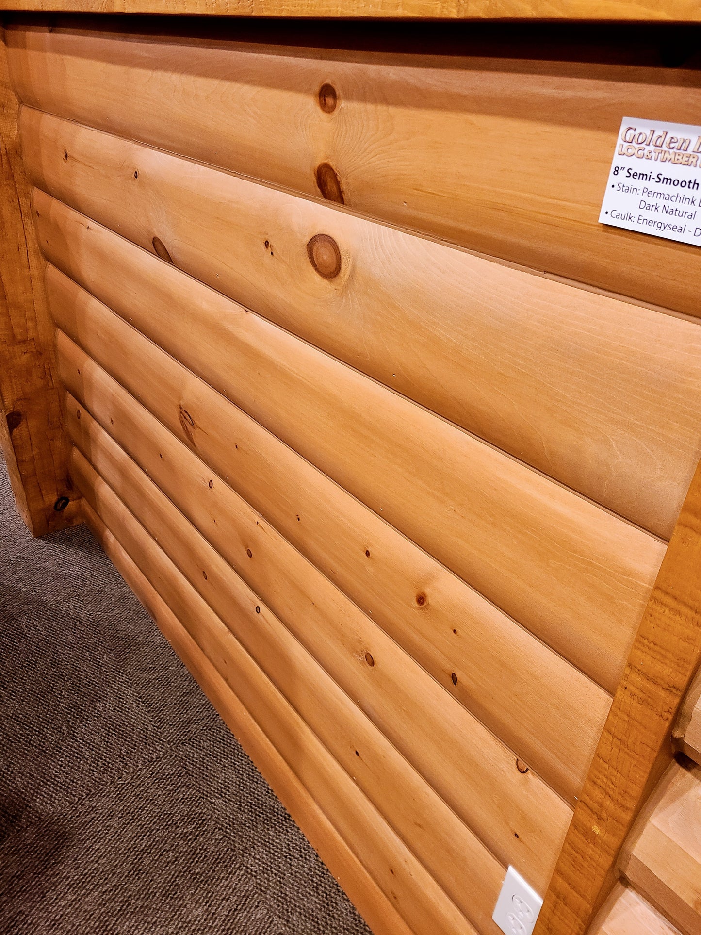 2" x 8" Milled Quarter Log Siding - Shiplap - Semi-Smooth - #418