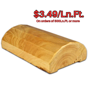4"x8" Half-Log Siding - Super Round - Machine Peeled Surface - Bulk Discount - $3.49/Ln.Ft - #441