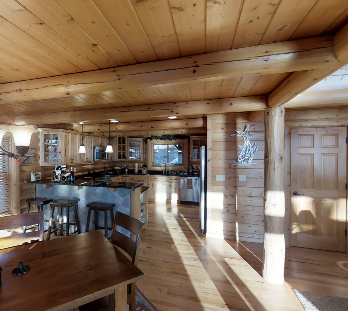 7.25" Round Log Ceiling Beam - Milled Decorative Rafter - #621 Machine Peeled Texture