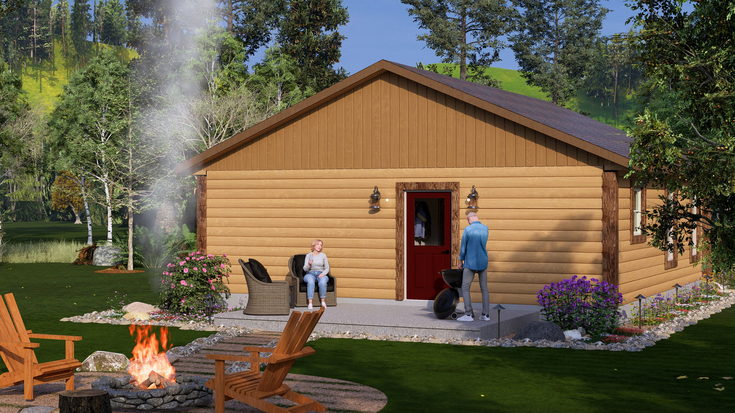 Log Cabin kit tiny home shell kit log home package hunting cabin