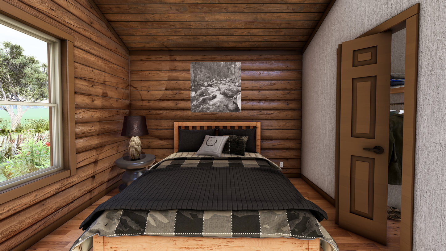 Log Cabin kit tiny home shell kit log home package hunting cabin
