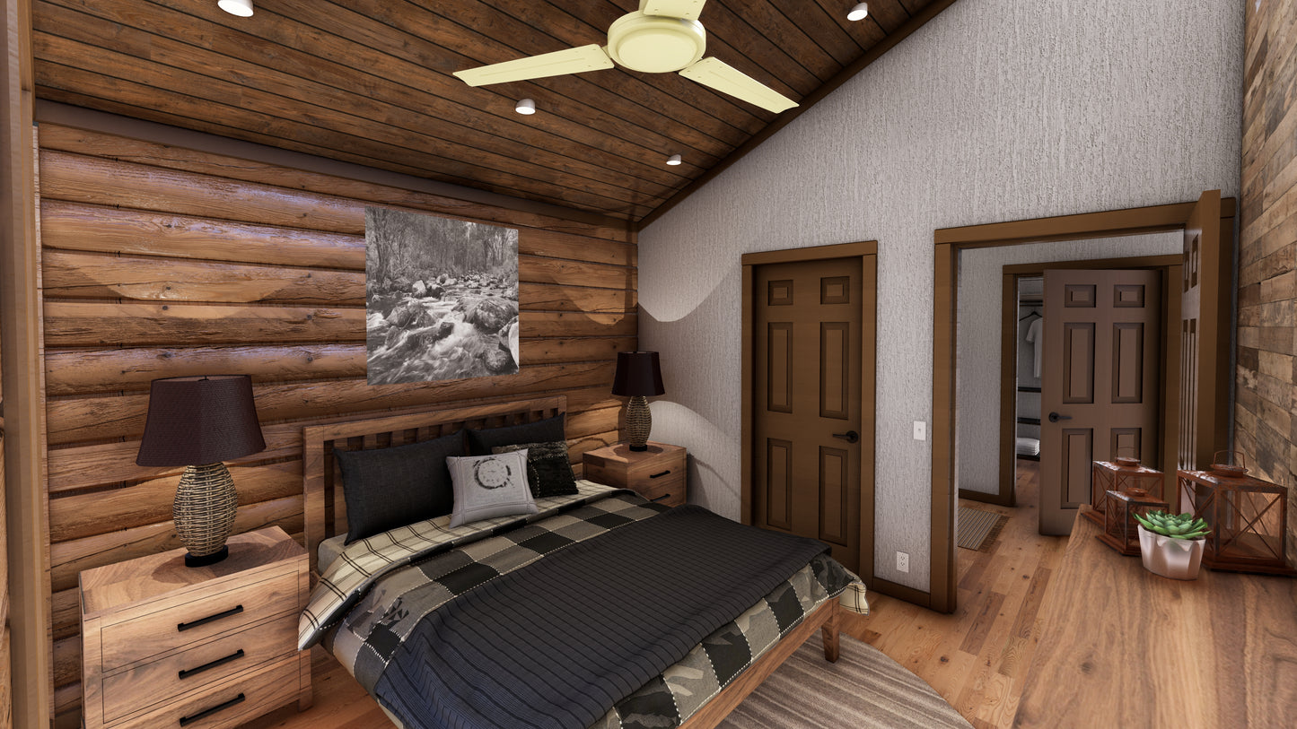 Log Cabin kit tiny home shell kit log home package hunting cabin