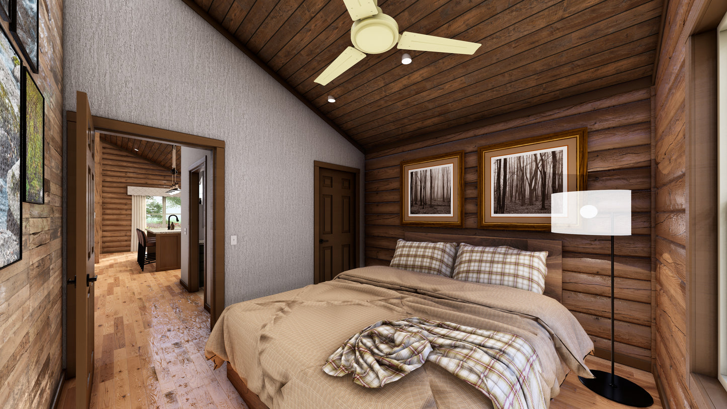 Log Cabin kit tiny home shell kit log home package hunting cabin