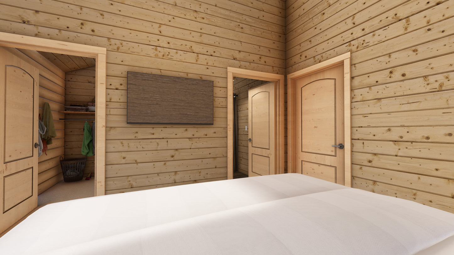 Log Cabin kit tiny home shell kit log home package hunting cabin