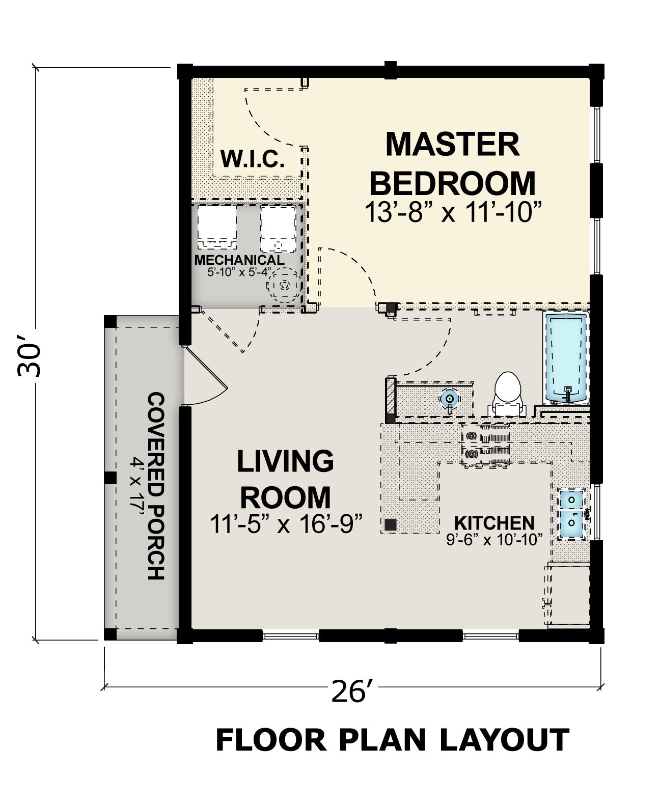 1-Bedroom Log Cabin Kit 22x30 (Kit A)
