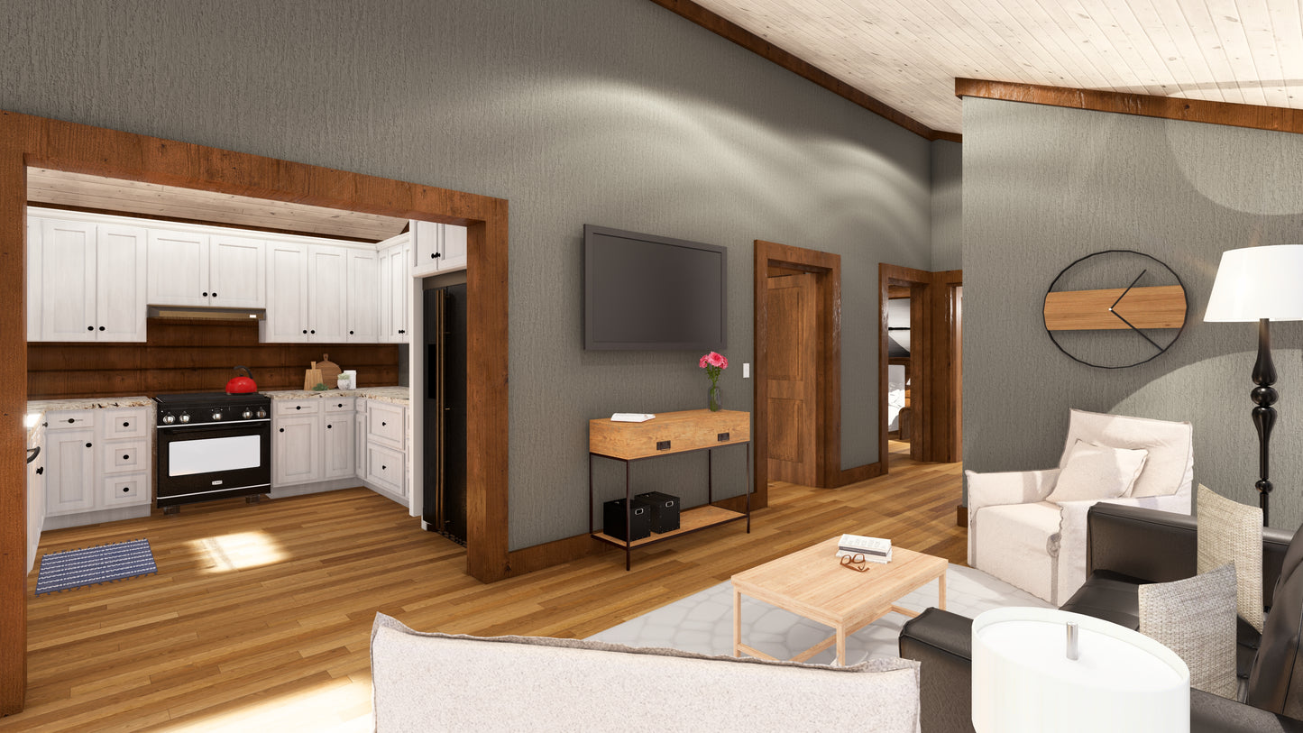 2-Bedroom Log Cabin Kit 24x34 (Kit B)
