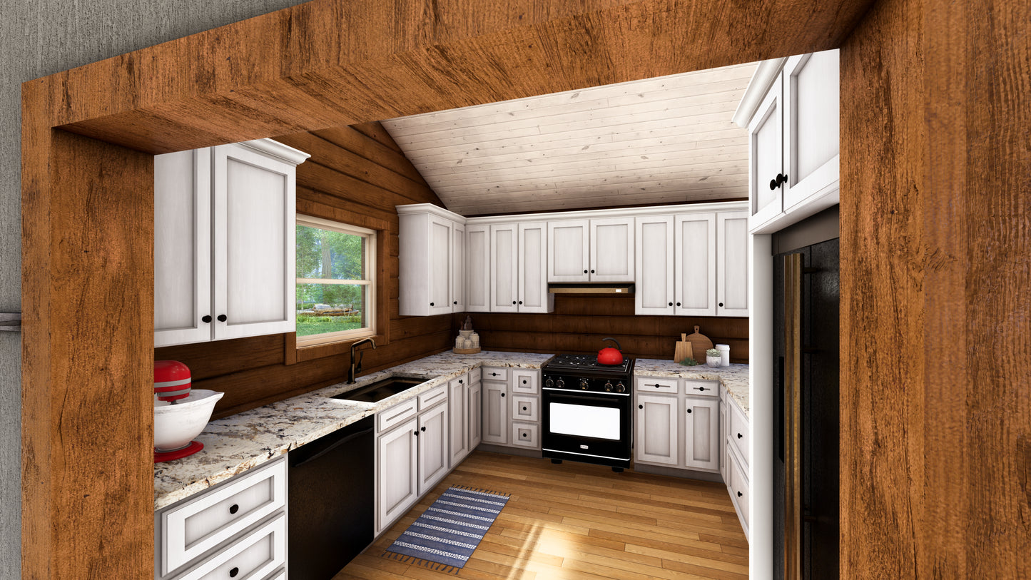 2-Bedroom Log Cabin Kit 24x34 (Kit B)