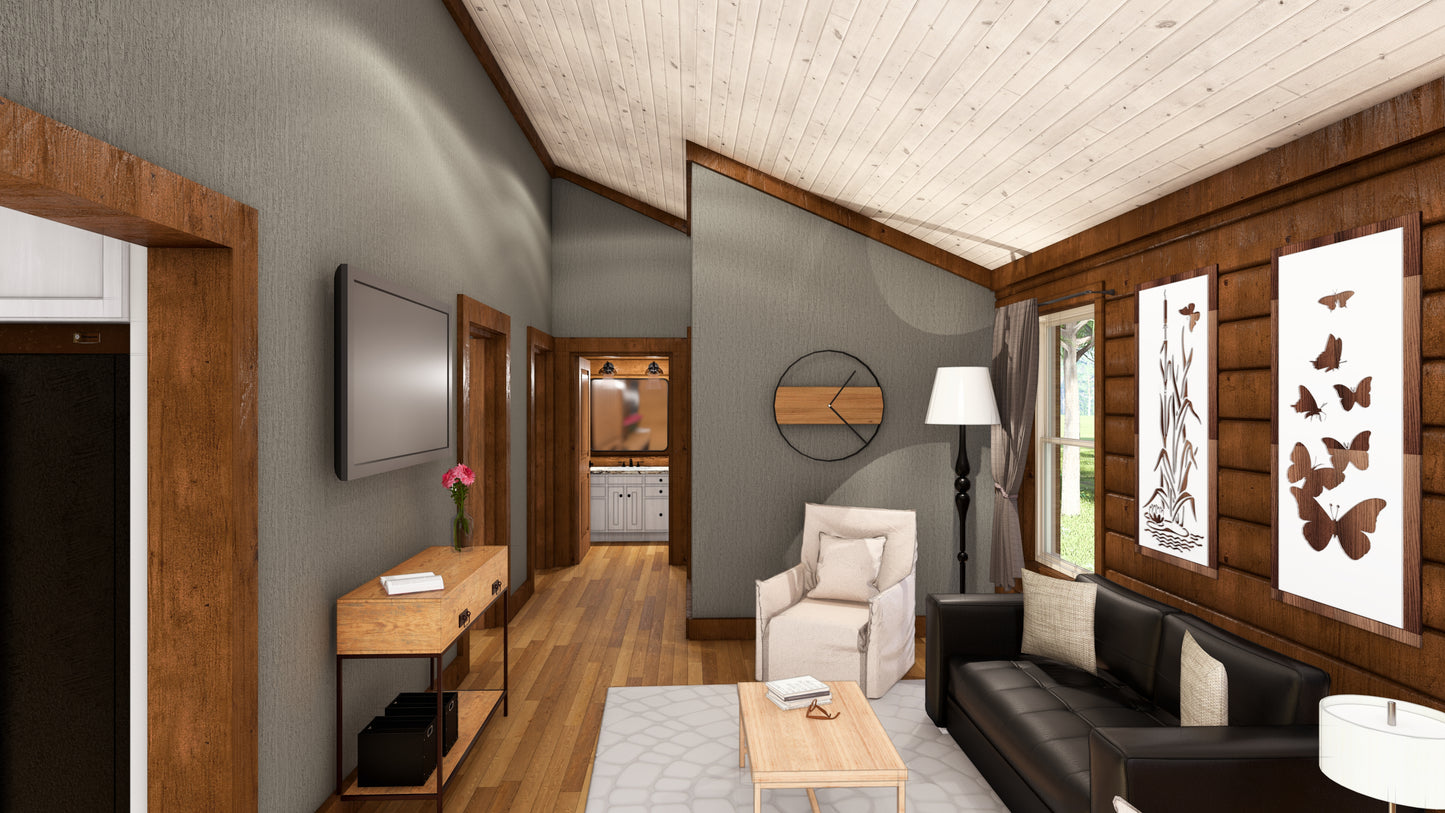 2-Bedroom Log Cabin Kit 24x34 (Kit B)