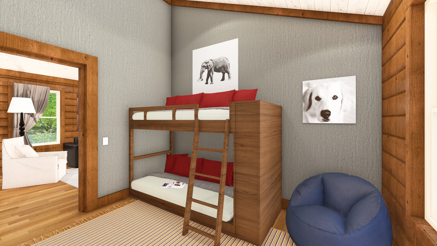 2-Bedroom Log Cabin Kit 24x34 (Kit B)