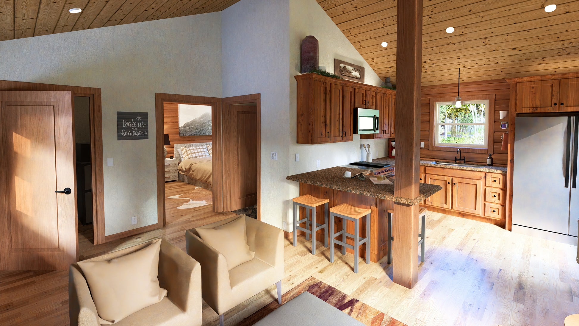 Log Cabin kit tiny home shell kit log home package hunting cabin