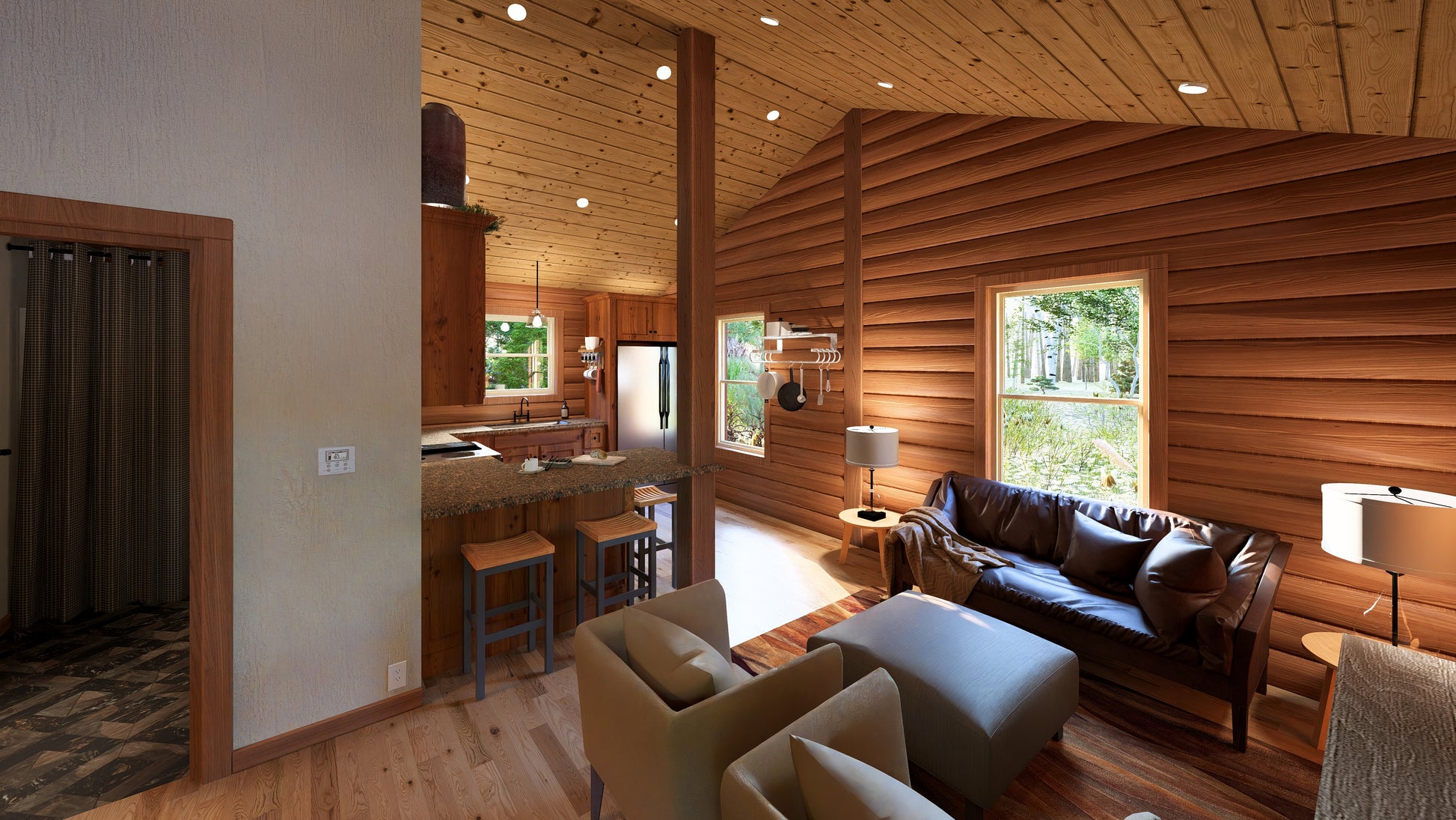 Log Cabin kit tiny home shell kit log home package hunting cabin