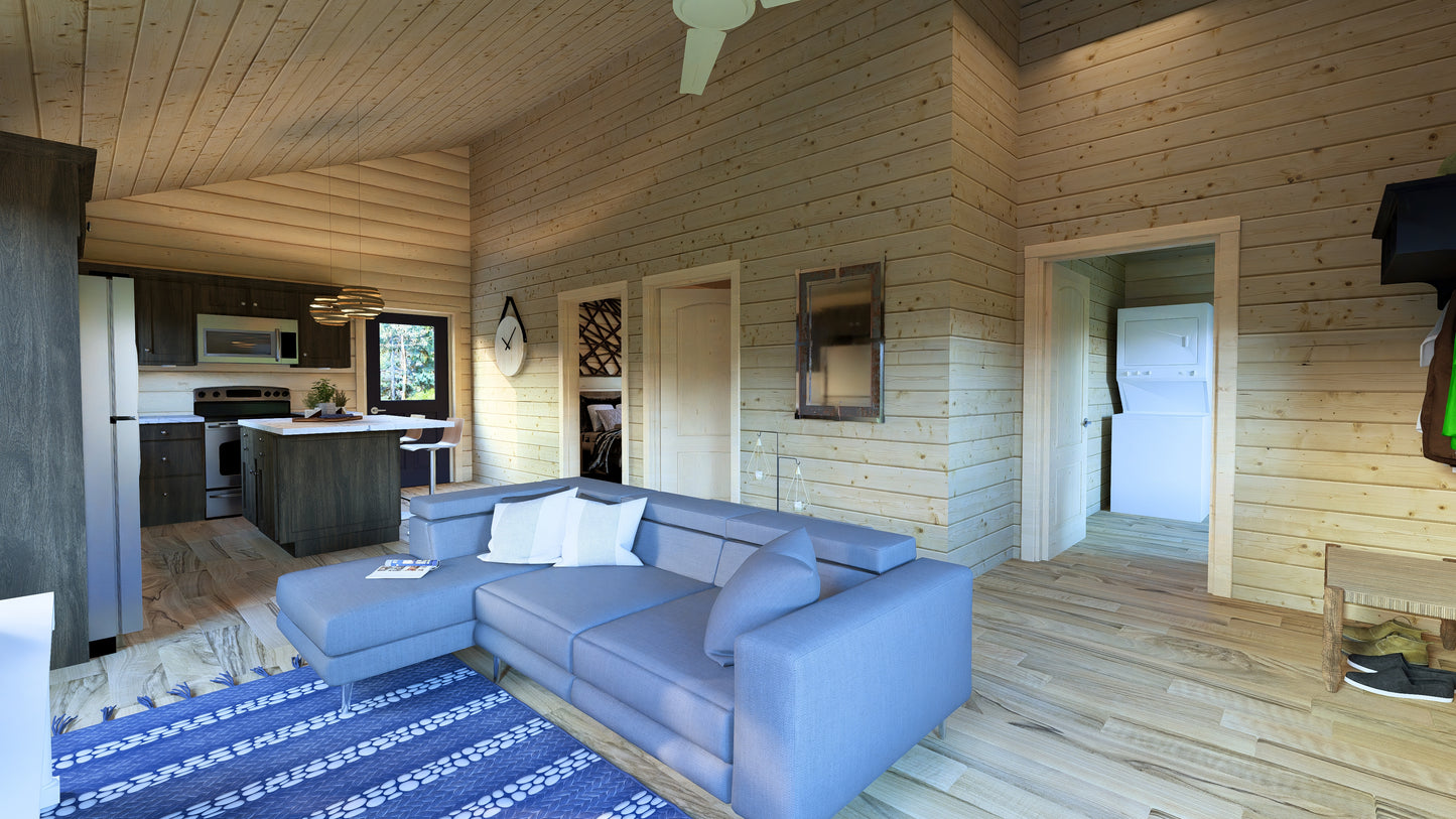 Log Cabin kit tiny home shell kit log home package hunting cabin