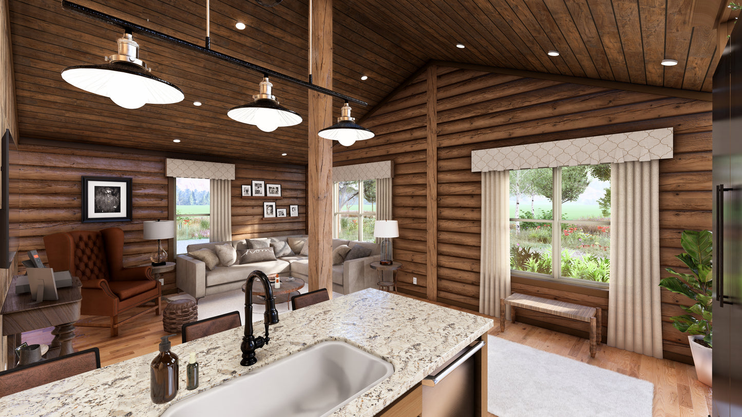 Log Cabin kit tiny home shell kit log home package hunting cabin