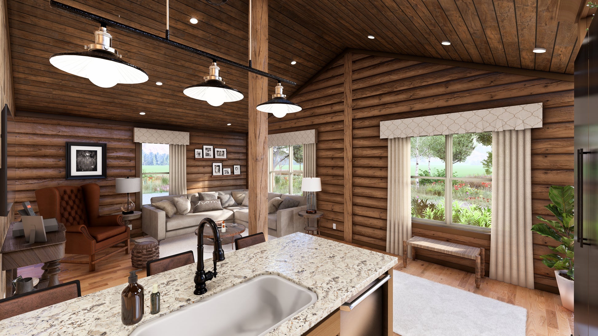 Log Cabin kit tiny home shell kit log home package hunting cabin