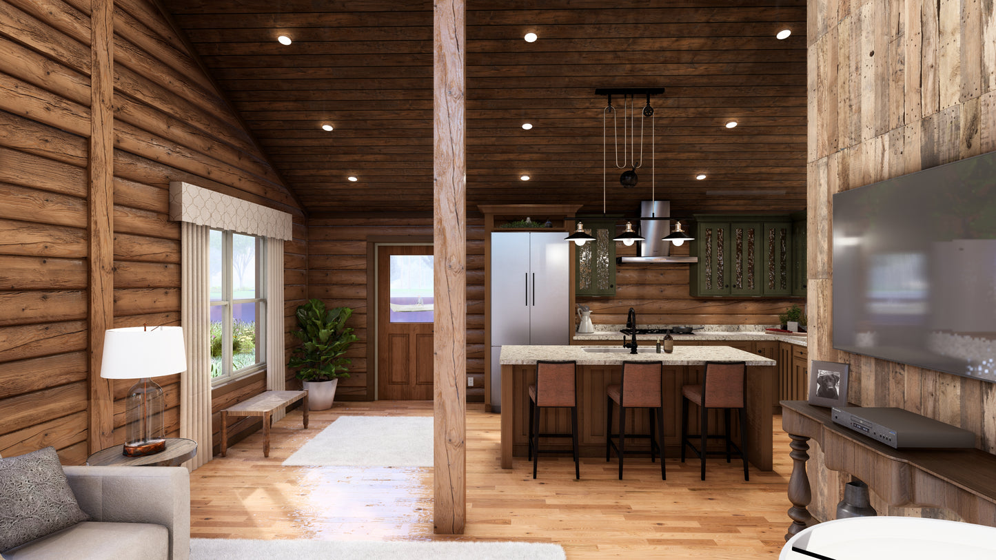 Log Cabin kit tiny home shell kit log home package hunting cabin