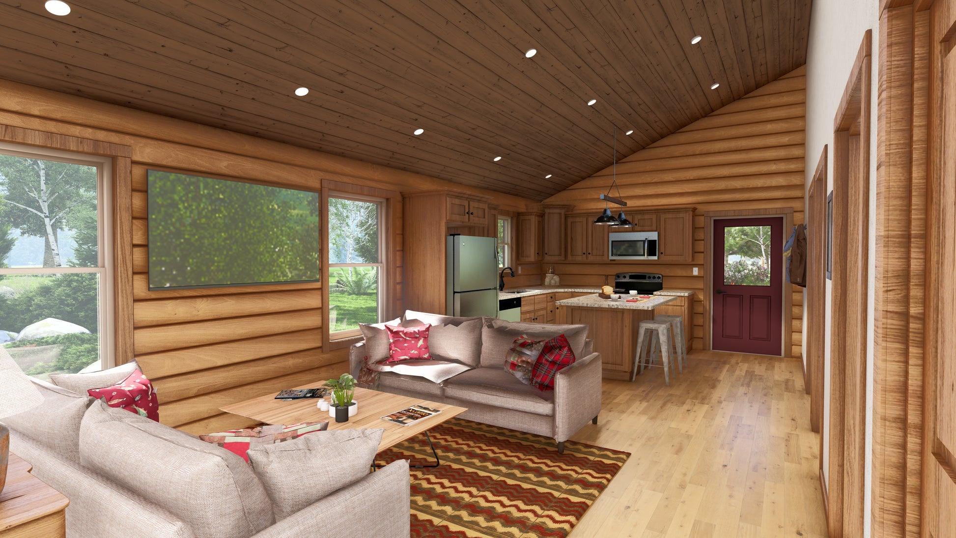 Log Cabin kit tiny home shell kit log home package hunting cabin