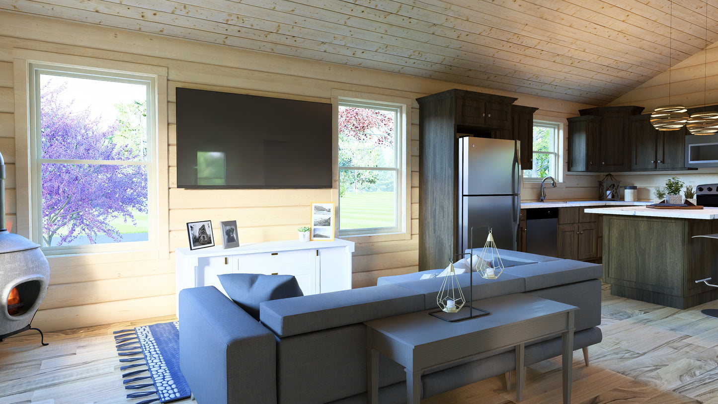 Log Cabin kit tiny home shell kit log home package hunting cabin