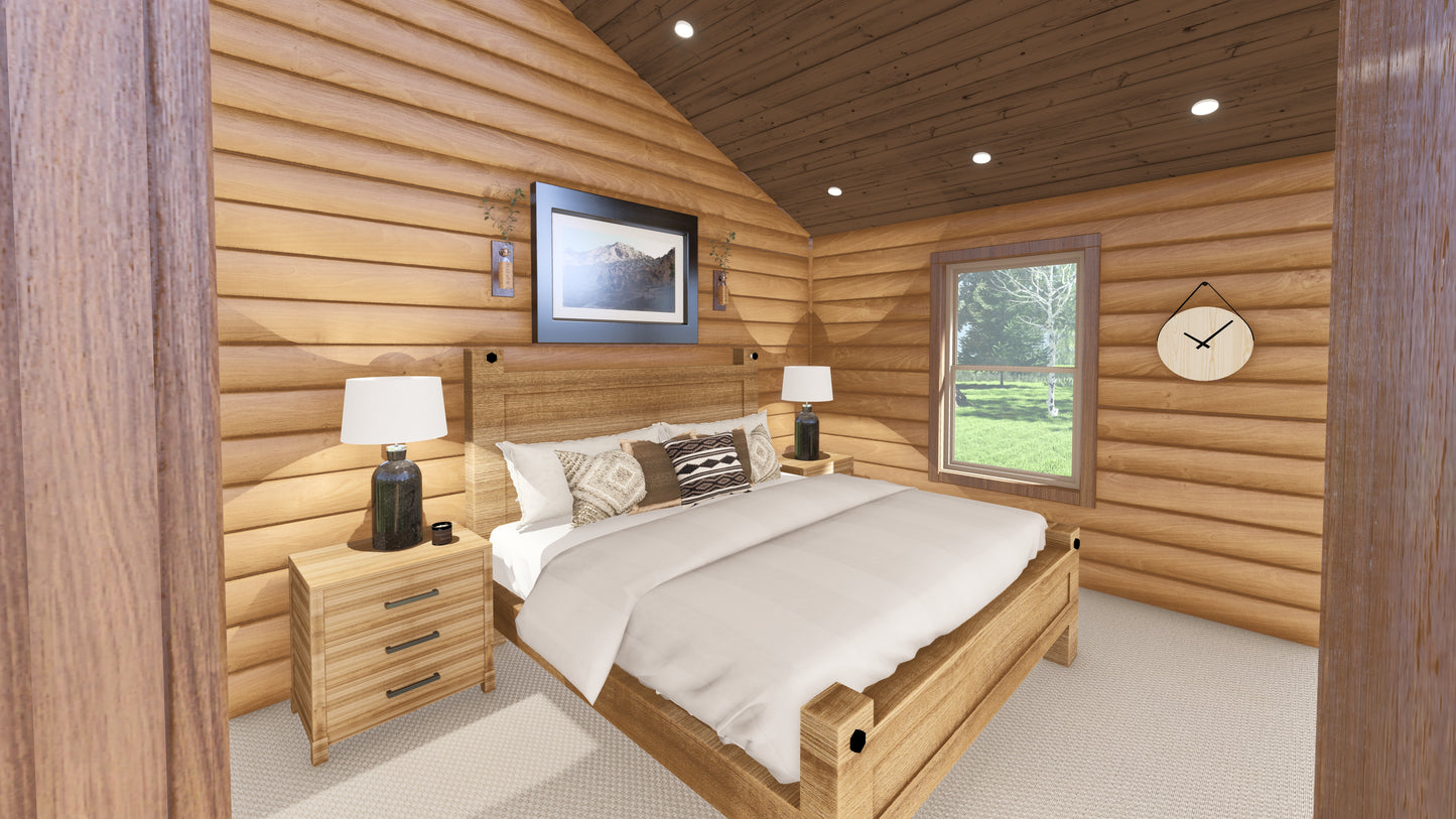 Log Cabin kit tiny home shell kit log home package hunting cabin