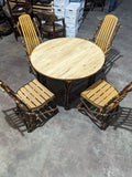 Clearance - 43" Round rustic log table and 4 chairs for sale