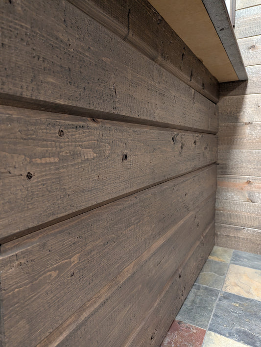 2" x 8" Square Quarter-Log Siding - Shiplap Style - Chiseled Surface - #423 - $3.99Ln.Ft.