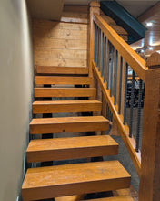 New! EZ Timber Stair System - Rustic Open-Air Log Stair Kit with 6x12 Treads & Stringers