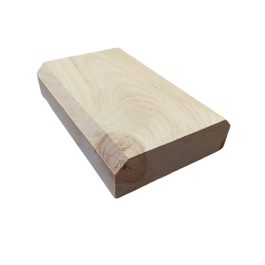 3"x8" Quarter Log Siding - Semi-Smooth - Beveled Edge - White Pine - #426