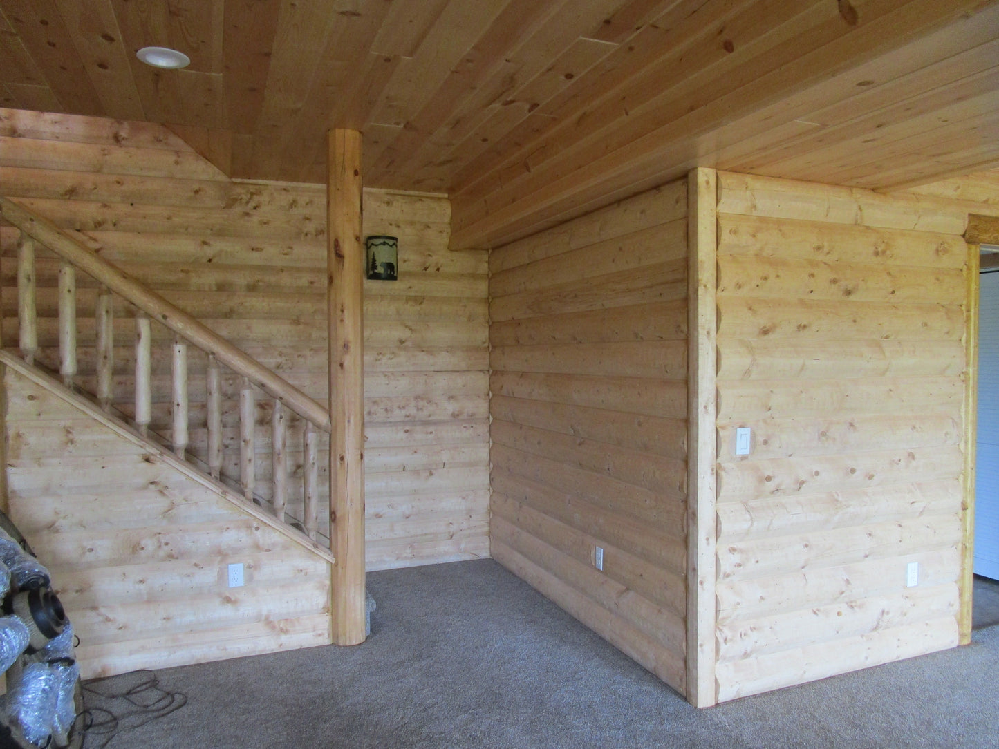 2" x 8" Milled Quarter Log Siding - Shiplap - Peeled - #409