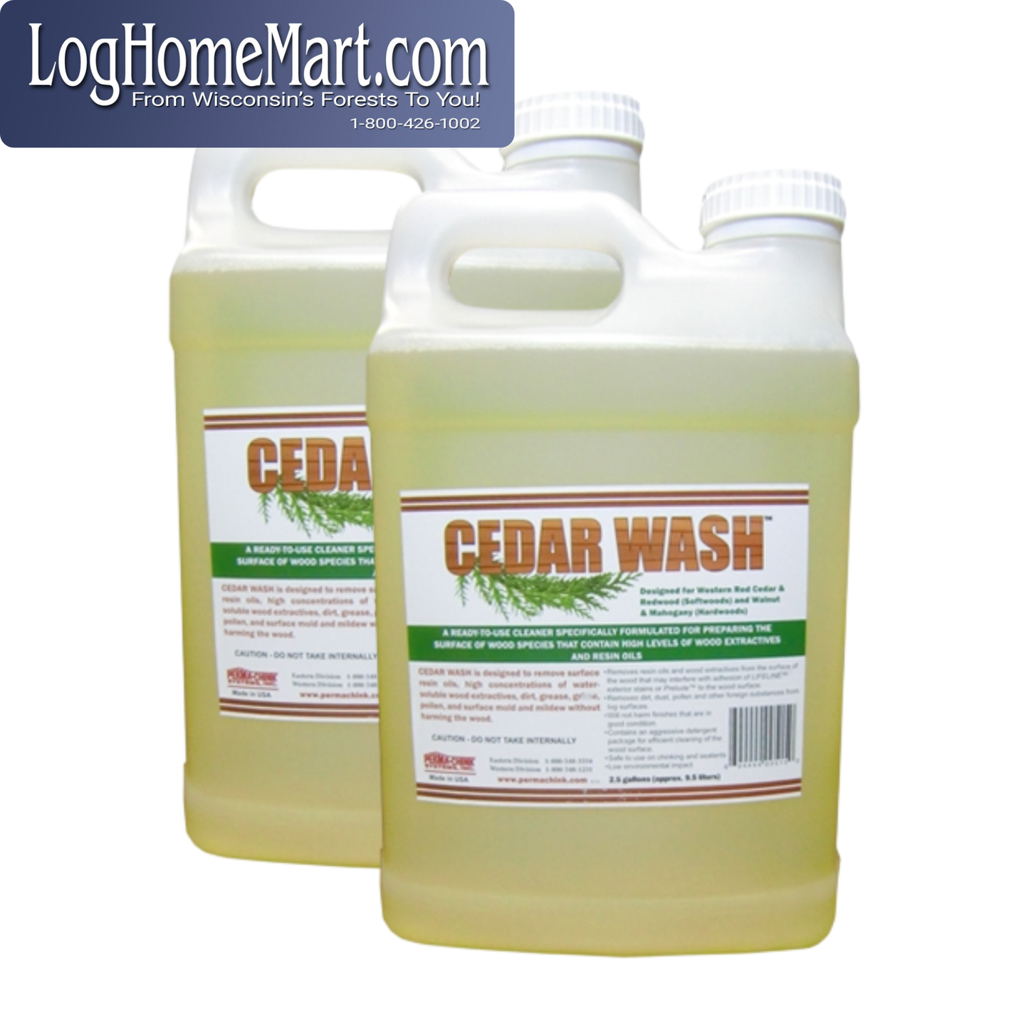 Cedar Wash - Bare Wood Cleaner for Cedar, Southern Pine, Douglas Fir, Spruce, Cypress, Redwood, Walnut, Mahogany - Ready-to-Use