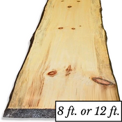 Rustic Live Edge Pine Wood Slab Bar Top & Coffee Table Top | Double Live Edge | 17"-20" W x 8' or 12' L