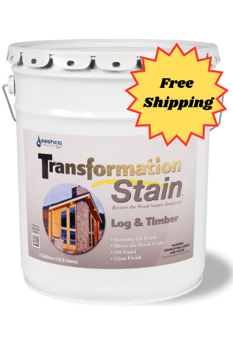 Transformation Log & Timber - Oil-Based - Exterior Stain and Sealer - Brown Tone Light - 5 Gal - Free Shipping