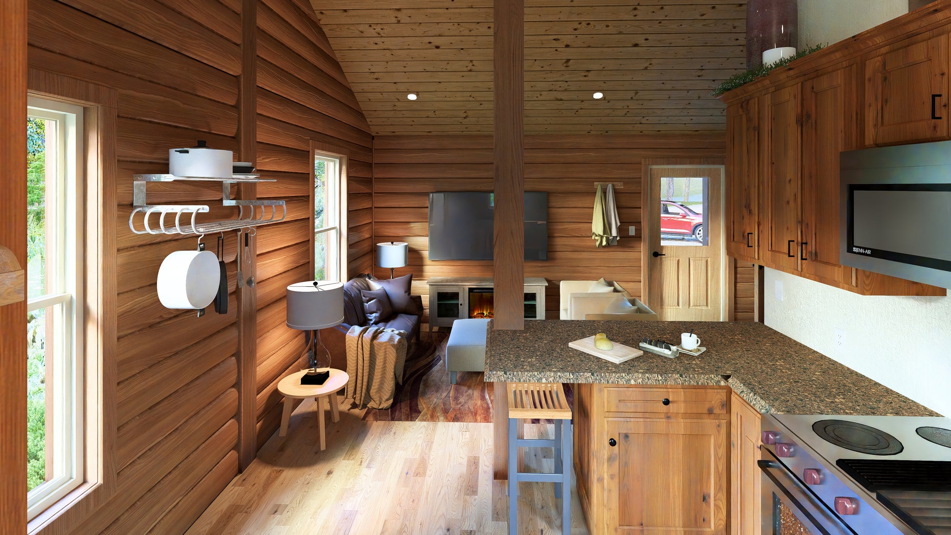 Log Cabin kit tiny home shell kit log home package hunting cabin