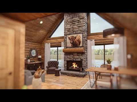 Blue Stone | 1-Bedroom Log Cabin Kit | 24x32