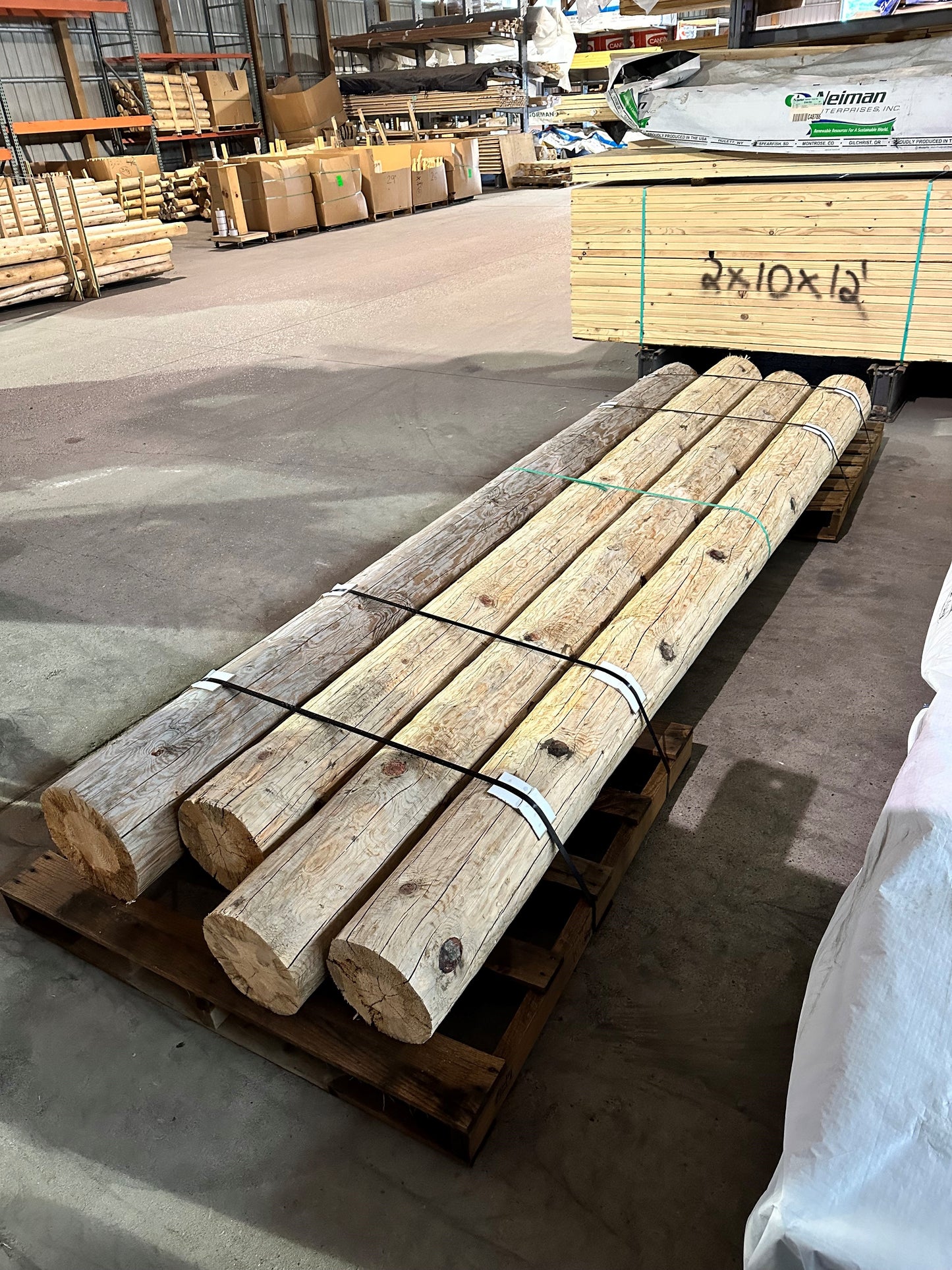 Rustic Pine Post - Peeled - #543 - Tree Trunk Column Support Pole Air-Dried