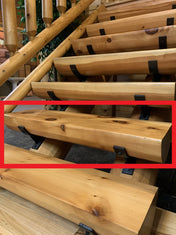 6x12 Half-Log Stair Tread - Milled Eastern White Pine - #745