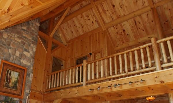 4 ft. cedar post 4' 4 foot white cedar deck loft stair stairs stairway post newel vertical golden eagle log homes jay sarah tod sharon zach parmeter log home mart wisconsin rapids