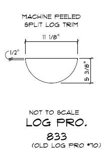 12" Half-Log Trim - Machine Peeled #833