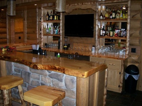 17"-20" W x 12' L x 2.5" - Rustic Live-Edge Pine Top - Double Live Edge - Bar Top/Coffee Table