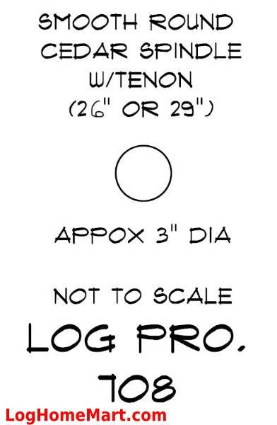 26" x 3" Cedar Spindle Baluster