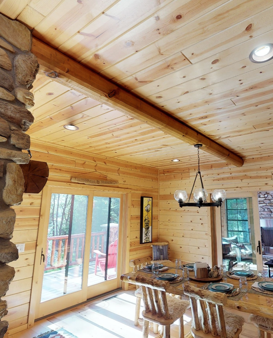 log beam round ceiling beam 8" 8 inch rafter pillar golden eagle log & timber homes log home mart wisconsin rapids pine beam
