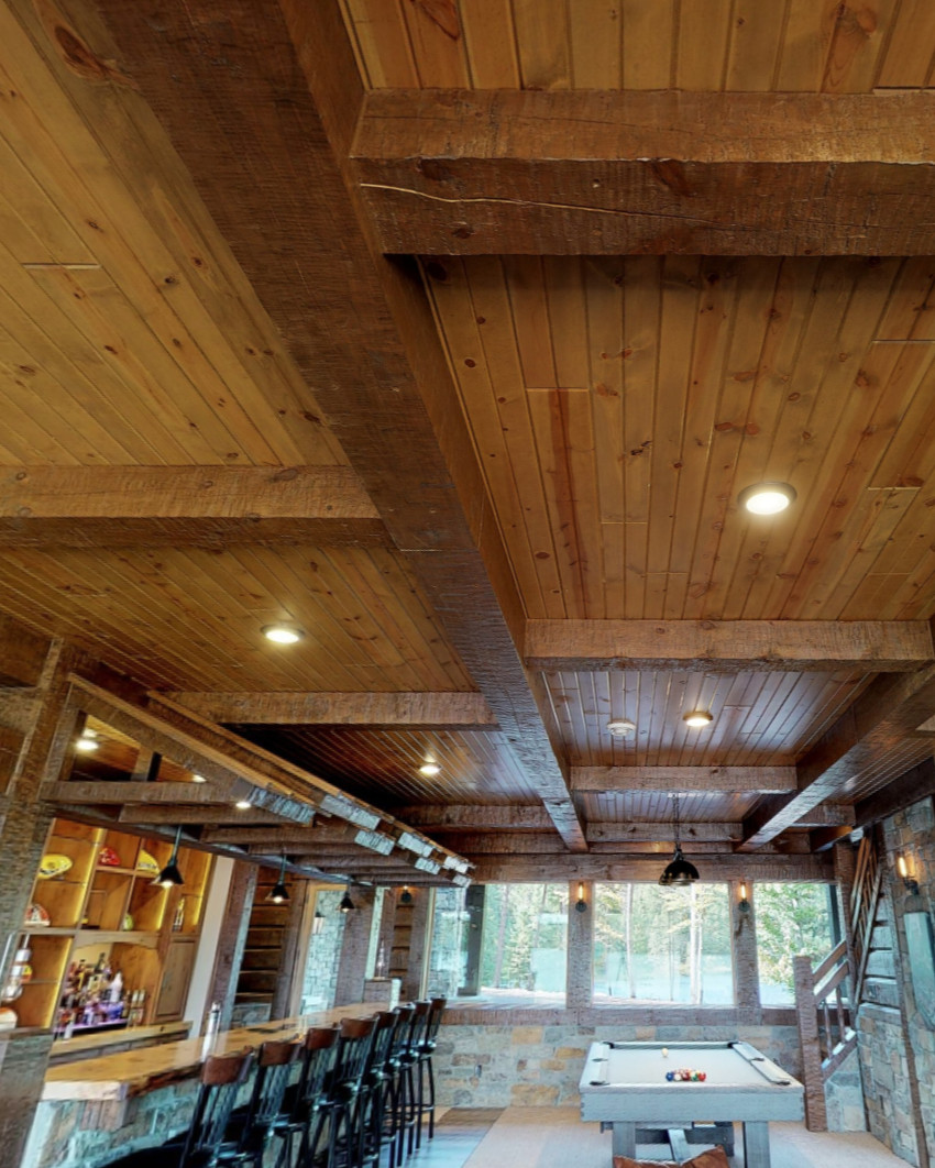 8" x 8" Decorative Pine Ceiling Beam - Solid Wood Beam - #627 Chiseled