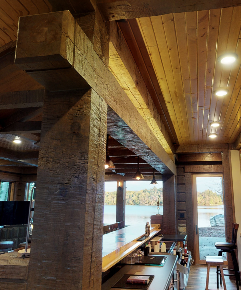 8" x 8" Ceiling/Rafter Square Timber Beam - #627 Chiseled