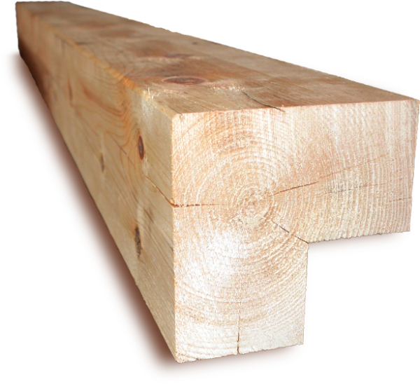 Vertical Timber Corner - 8" x 8" Square Log - Chiseled #527