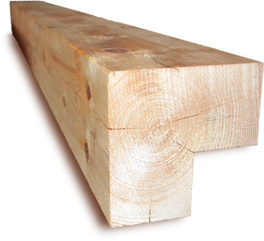 Vertical Timber Corner - 8" x 8" Square Log - Chiseled #527