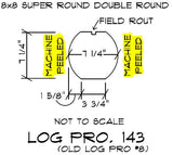 8" x 8" Super Round Double Round - Full Log - #143 Machine Peeled