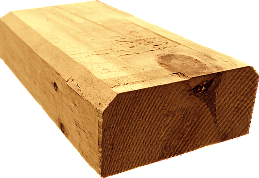 4"x8" Square Cabin Grade Half Log- Chiseled Surface - #443T