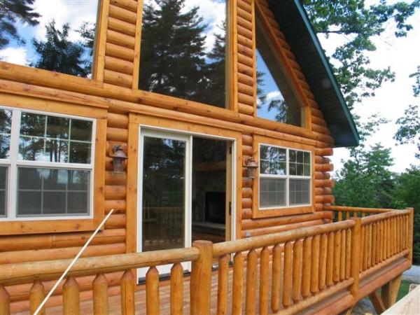 4 ft. cedar post 4' 4 foot white cedar deck loft stair stairs stairway post newel vertical golden eagle log homes jay sarah tod sharon zach parmeter log home mart wisconsin rapids